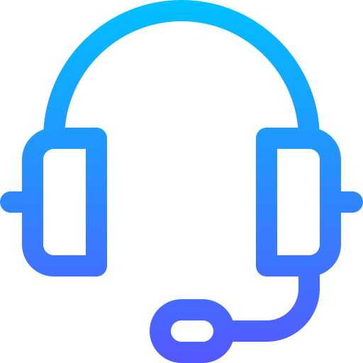 icon für headset in blau